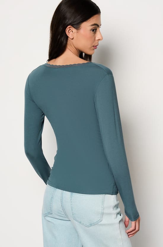 Long-sleeved Thermal Knit T-shirt;${refinementColor}