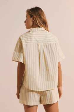 Chemise de pyjama en coton &agrave; rayures;${refinementColor}