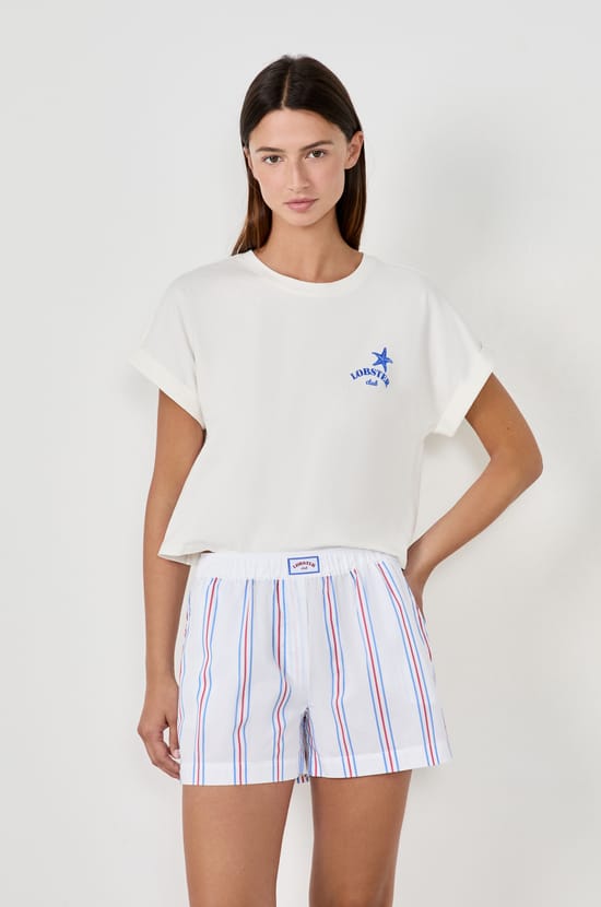 Striped Pyjama Shorts;${refinementColor}