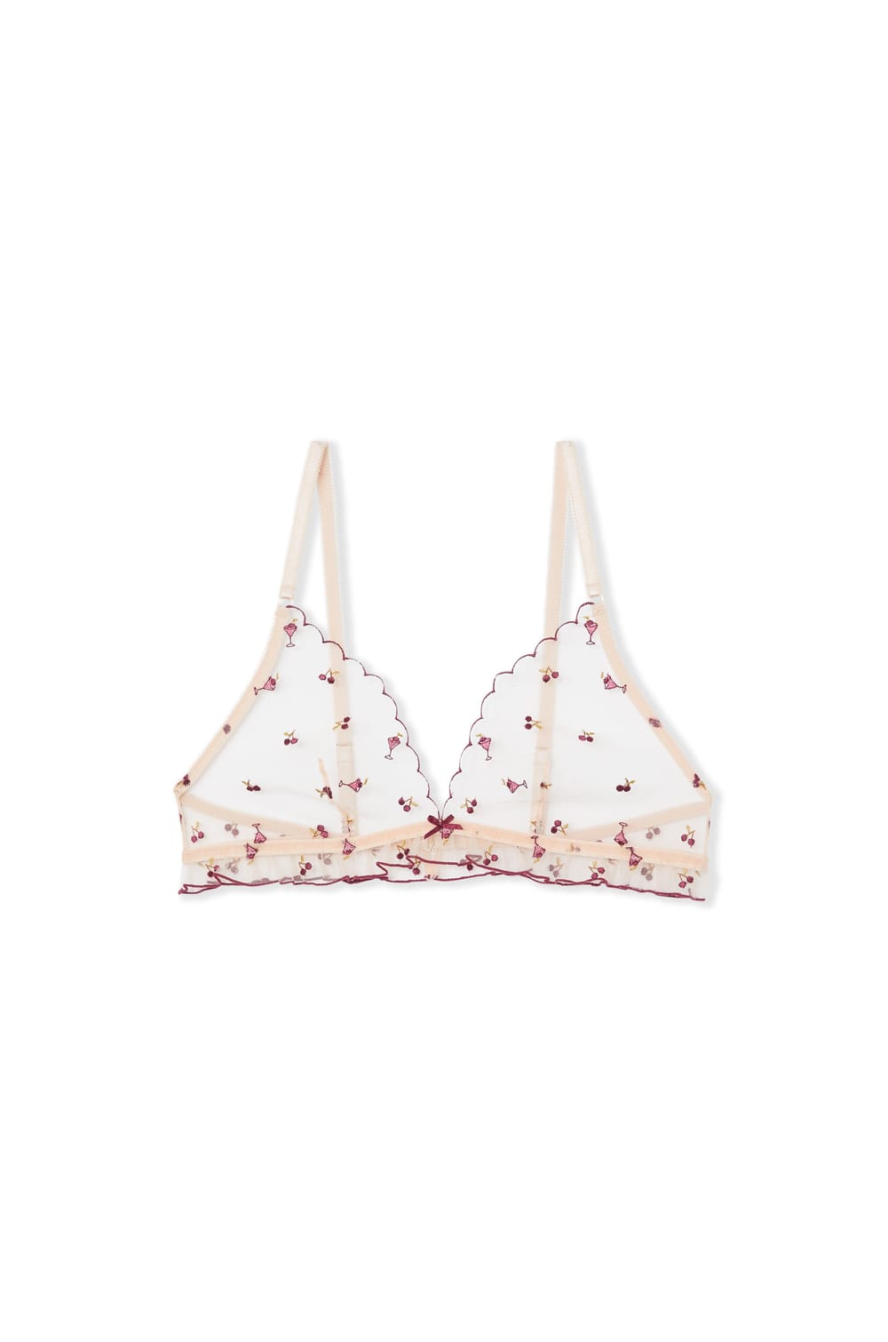 Sujetador triangular de tul estampado con motivos mocktail bordados;${refinementColor}