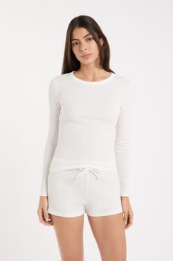 T-shirt de pyjama col rond avec coton;${refinementColor}