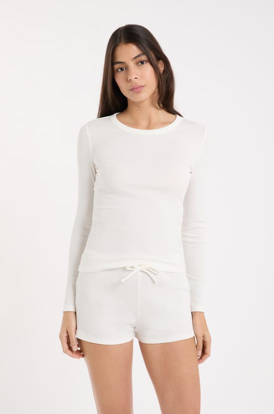 T-shirt de pyjama col rond avec coton;${refinementColor}