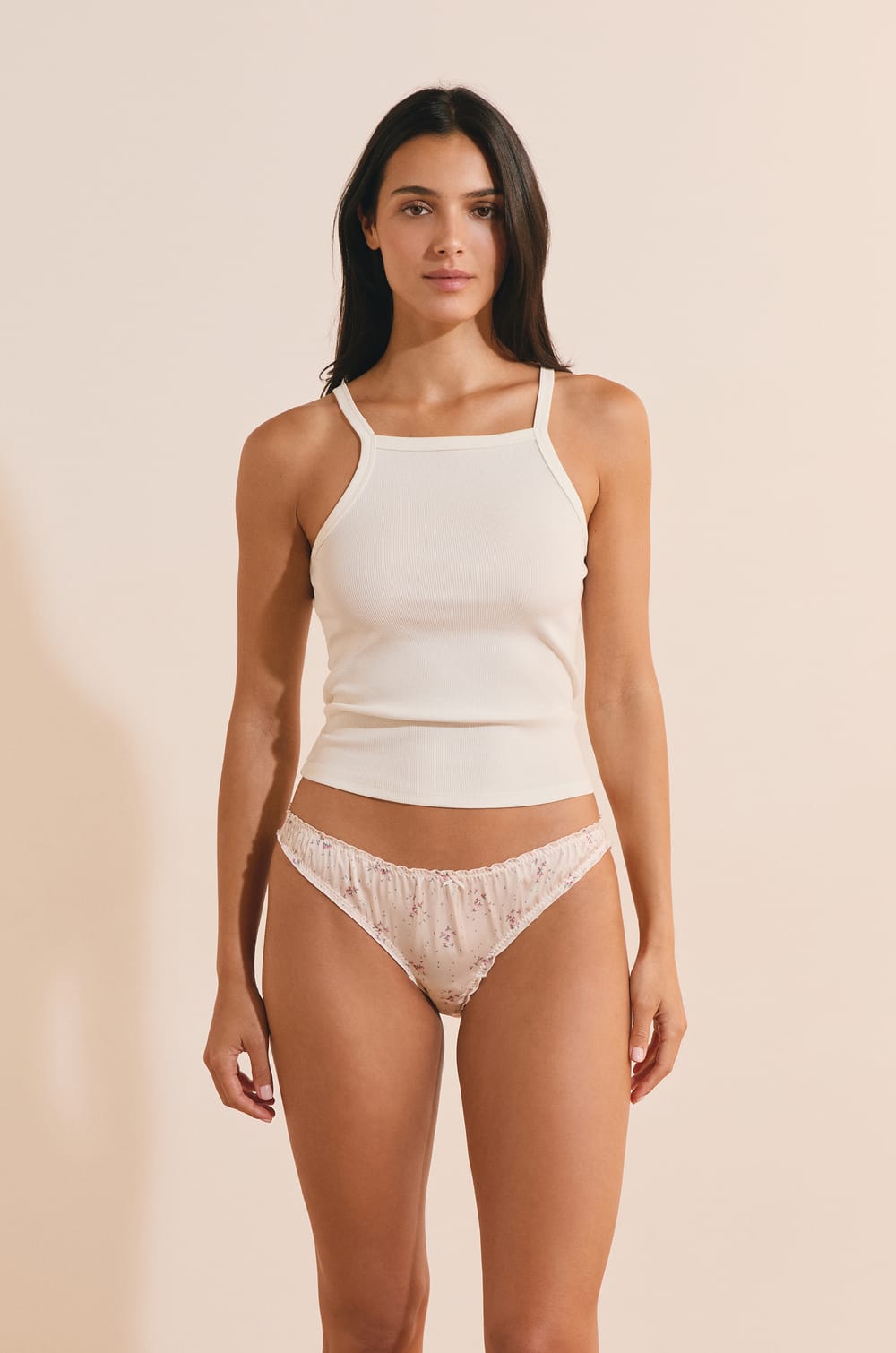 Culotte satin&eacute;e avec motifs;${refinementColor}
