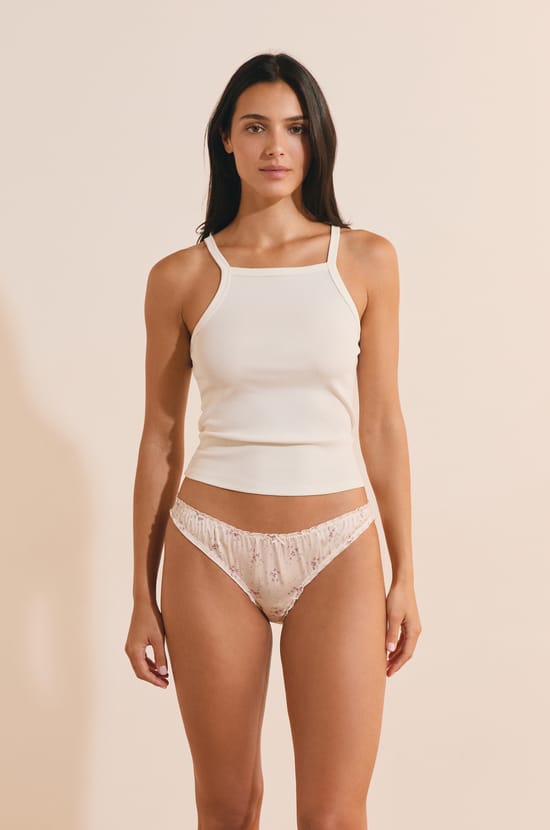 Culotte satin&eacute;e avec motifs;${refinementColor}