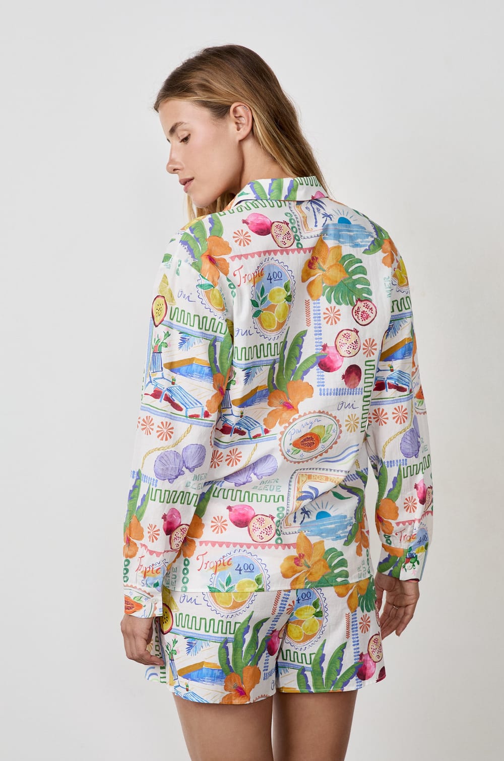 Printed Cotton Shirt;${refinementColor}