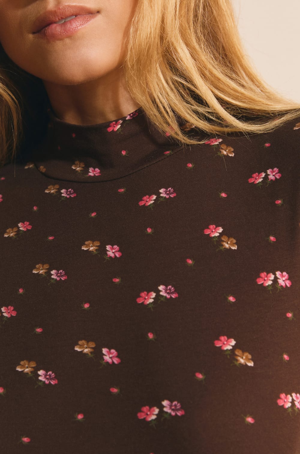 Body manches longues &agrave; motifs en coton;${refinementColor}