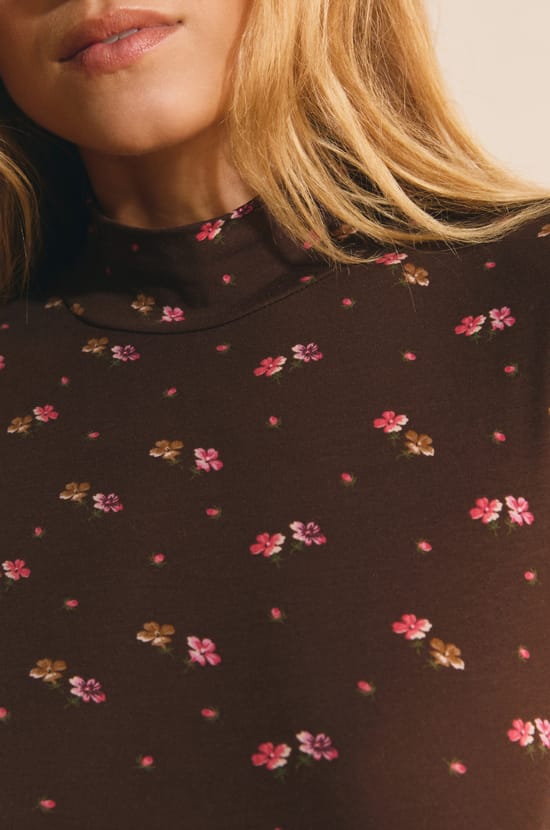 Body manches longues &agrave; motifs en coton;${refinementColor}
