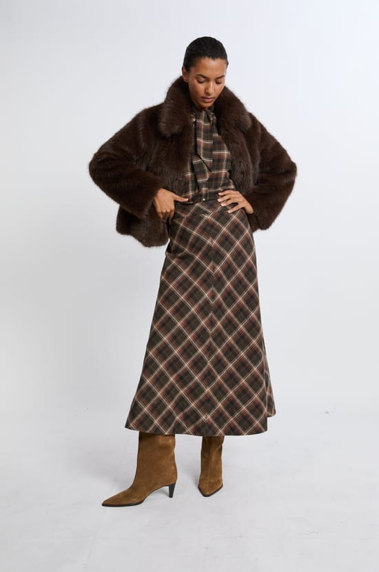 Faux Fur Coat;${refinementColor}