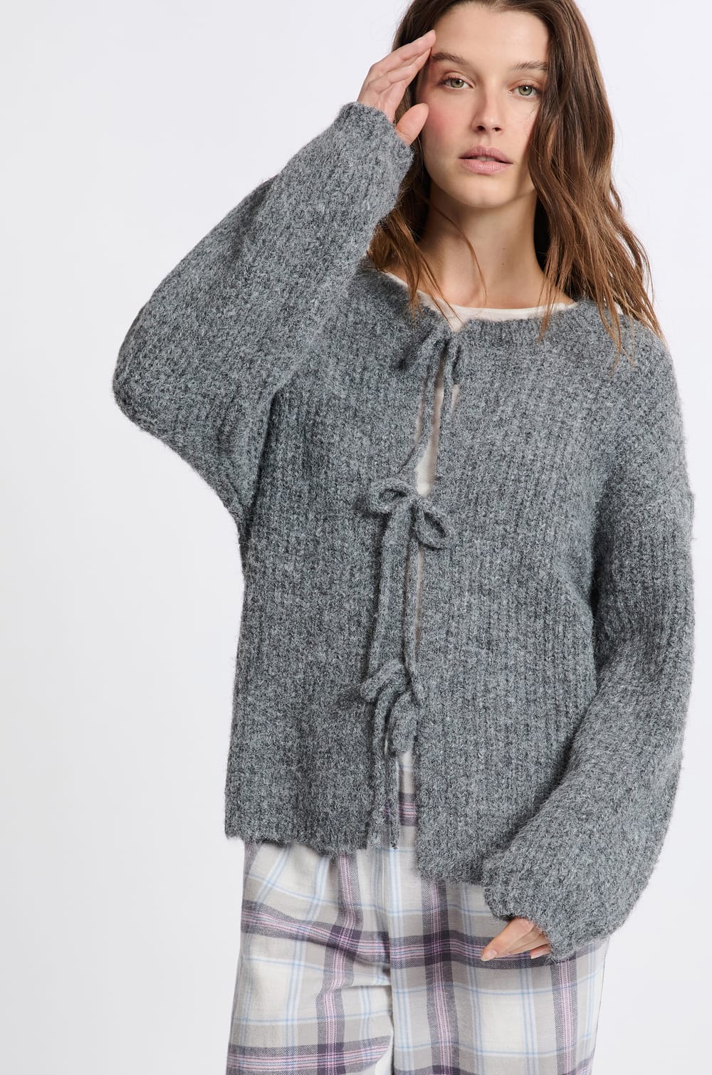 Cardigan With Bow;${refinementColor}