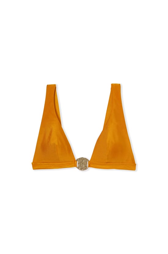 Haut de maillot triangle satin&eacute; avec d&eacute;tail bijou - Etam x H&ocirc;tel Mahfouf;${refinementColor}