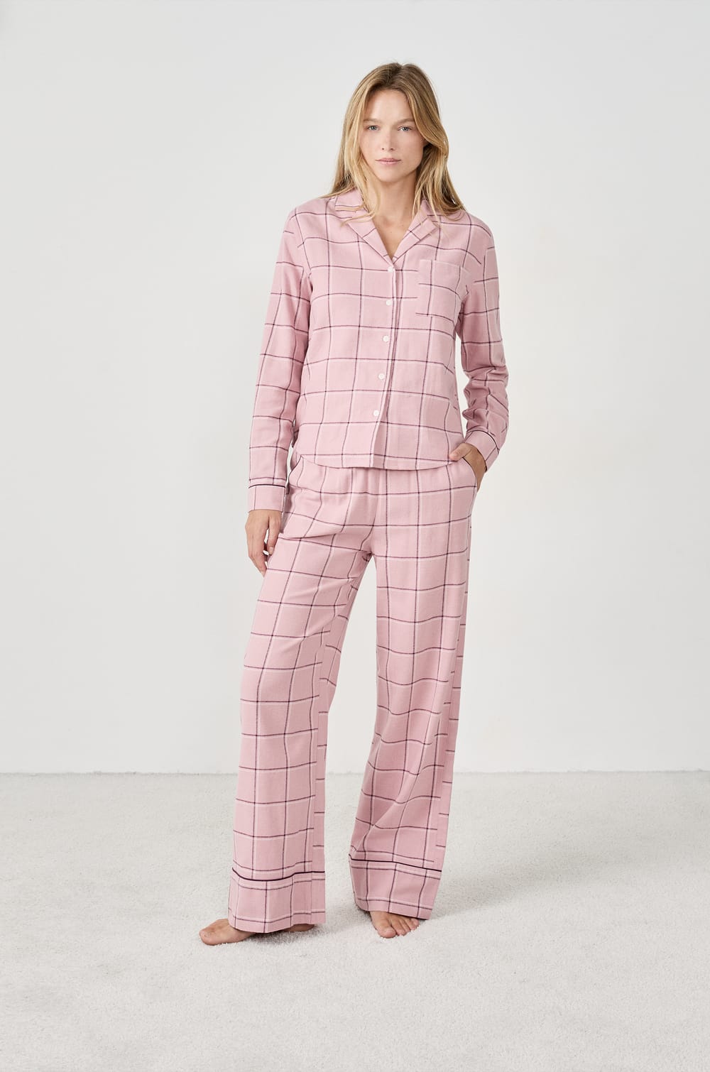 Chemise de pyjama à carreaux;${refinementColor}