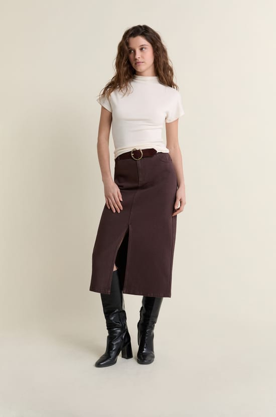 Long Denim Skirt;${refinementColor}