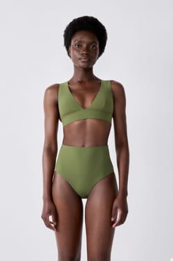 High Waist Bikini Bottom;${refinementColor}