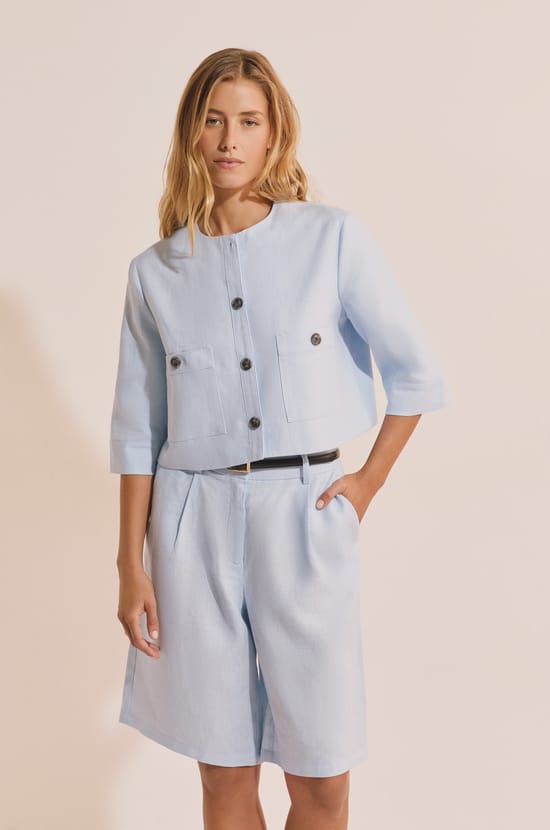 Veste courte en lin;${refinementColor}