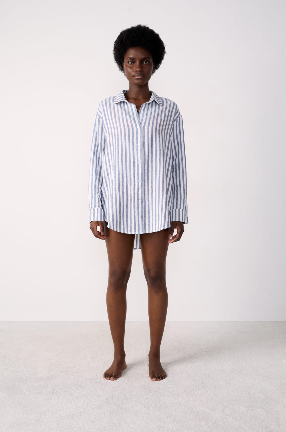 Chemise de plage rayée;${refinementColor}