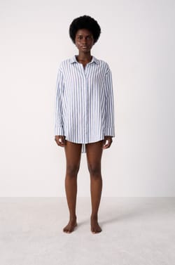 Chemise de plage rayée;${refinementColor}