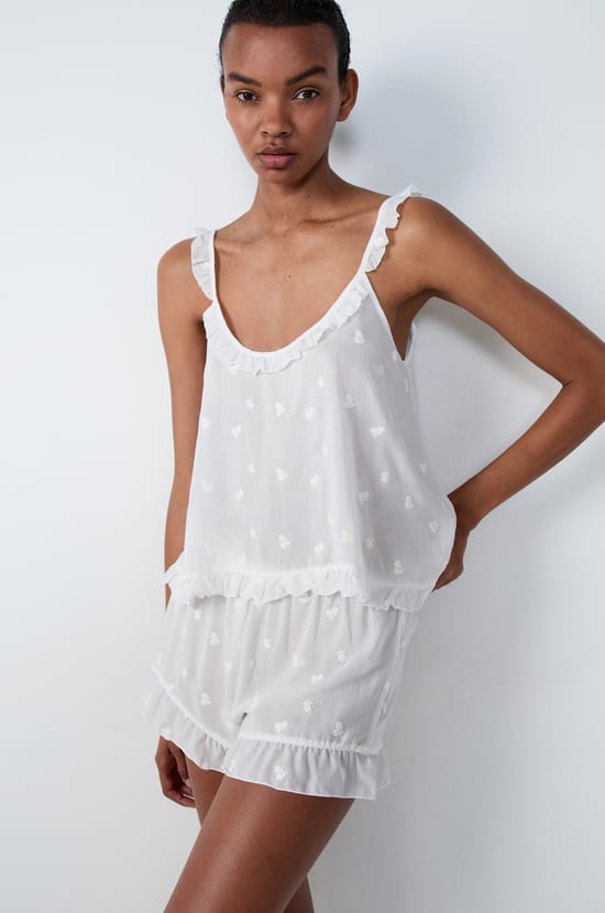 Floral Pajama Shorts;${refinementColor}