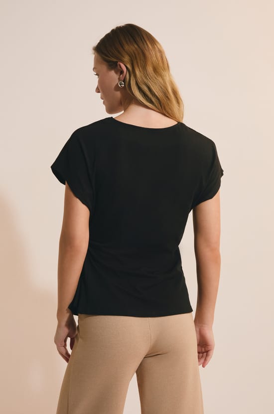 T-shirt manches courtes drapp&eacute;;${refinementColor}