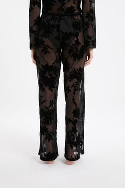 Pantalon transparent à motif floral;${refinementColor}