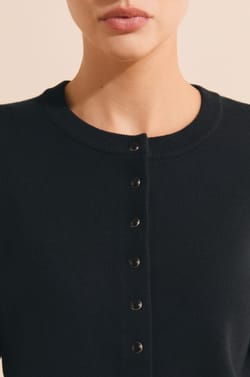 Cardigan col rond en maille;${refinementColor}