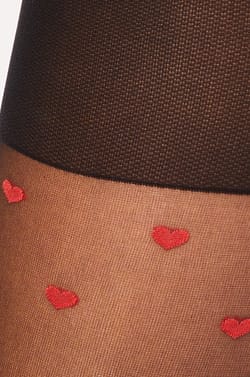 Fashion tights with heart pattern - 30D;${refinementColor}
