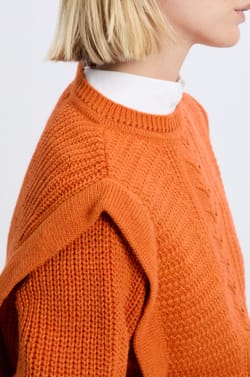 Pull à épaulettes avec laine;${refinementColor}