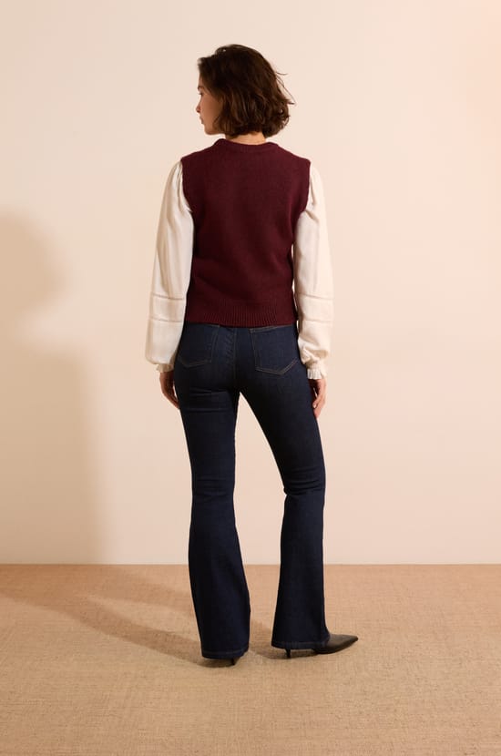 Pull sans manches &agrave; col rond;${refinementColor}