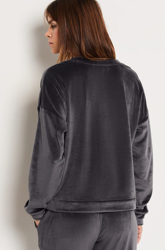 Sweat de pyjama en velours;${refinementColor}