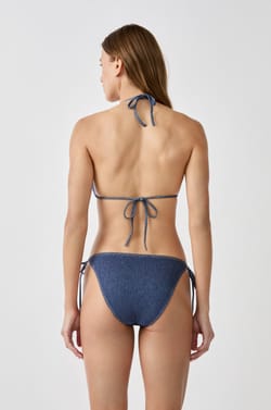 Tie-side bikini bottom with denim effect;${refinementColor}