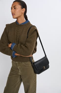 Bolso de cuero estampado;${refinementColor}