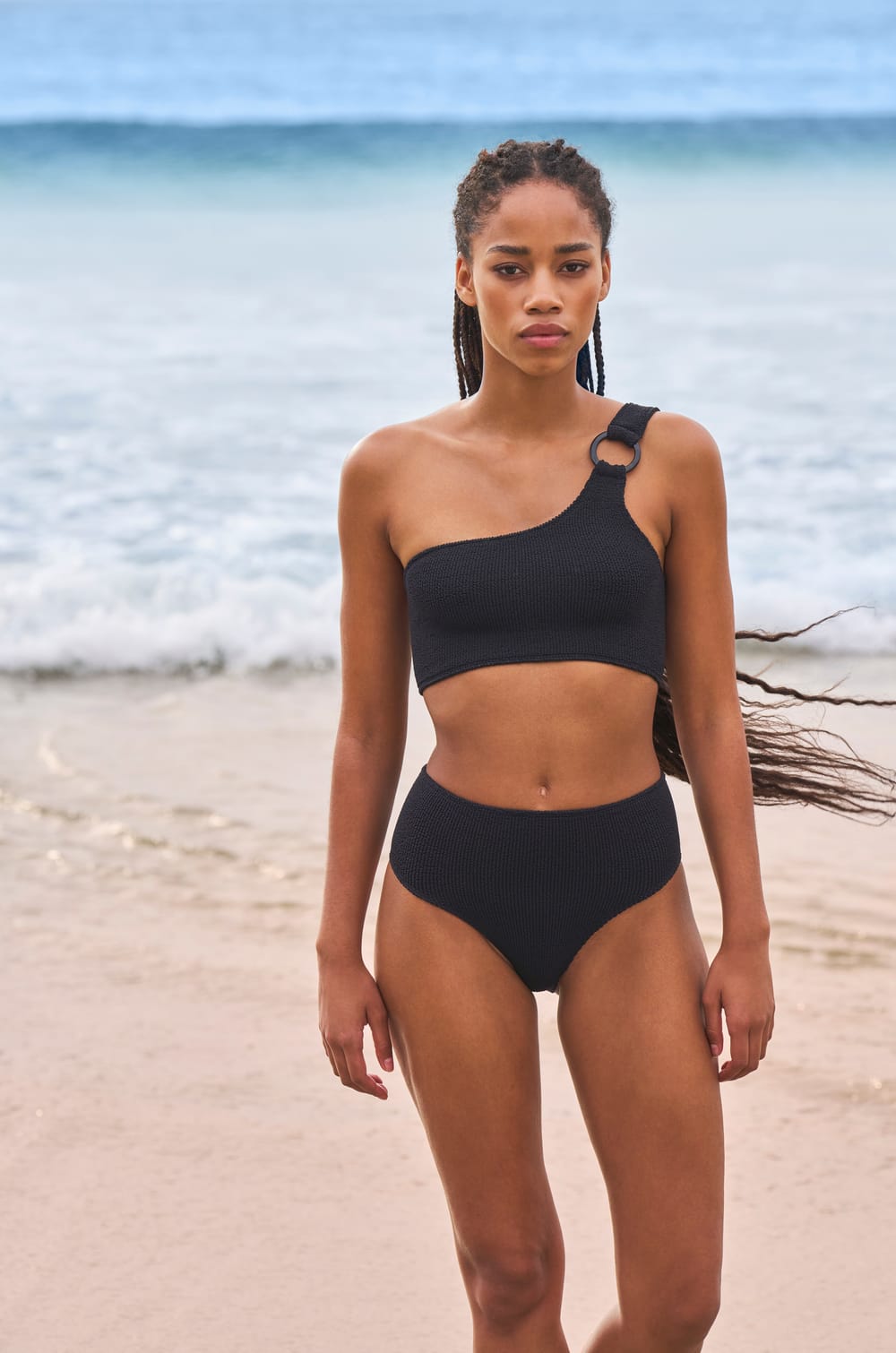 Asymmetric Bralette Swimsuit Top in Stretchy Material;${refinementColor}