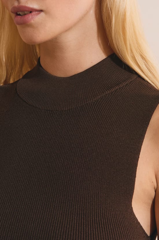 Short Dress with Funnel Neck;${refinementColor}