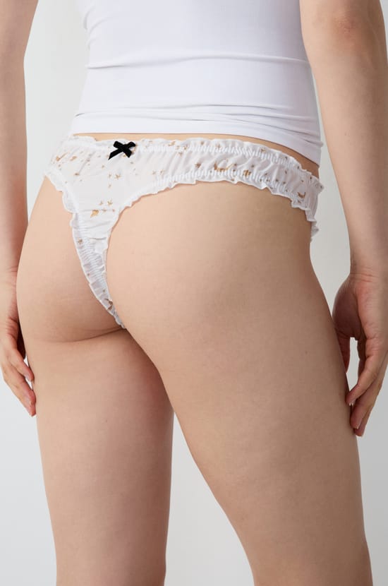 Printed satin bloomer tanga;${refinementColor}