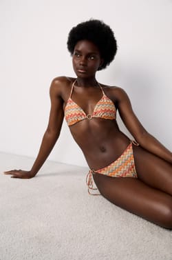 Triangle Bikini Top With Ring Detail;${refinementColor}