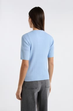 Round Neck Sweater in Fine Knit;${refinementColor}