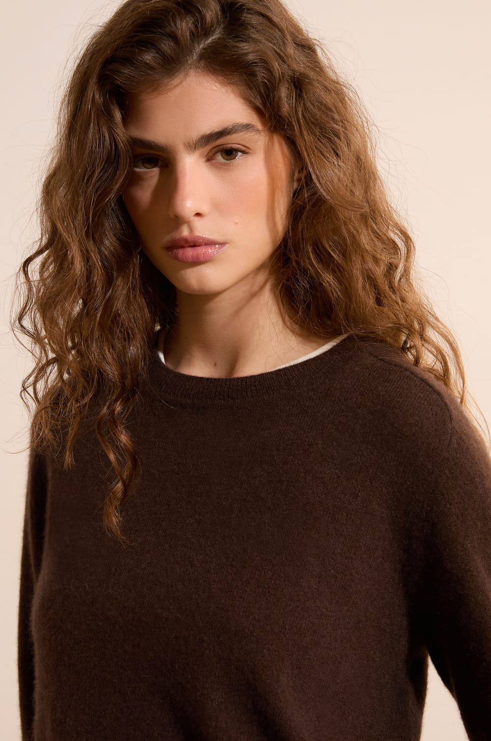 Pull col rond 100% cachemire;${refinementColor}
