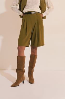 Bermuda avec ceinture;${refinementColor}