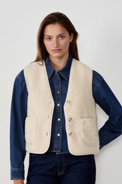 Sleeveless Faux Fur Jacket;${refinementColor}