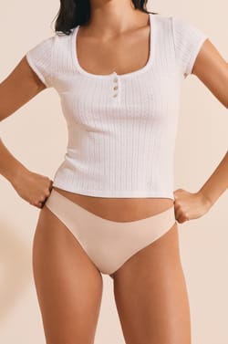 Cotton Seamless Tanga;${refinementColor}