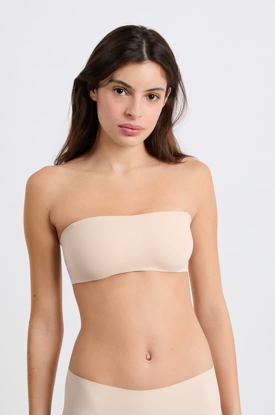 Soutien-gorge bandeau en microfibre;${refinementColor}