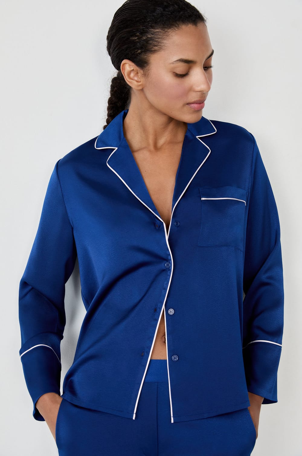Satin Langarm-Pyjamahemd;${refinementColor}