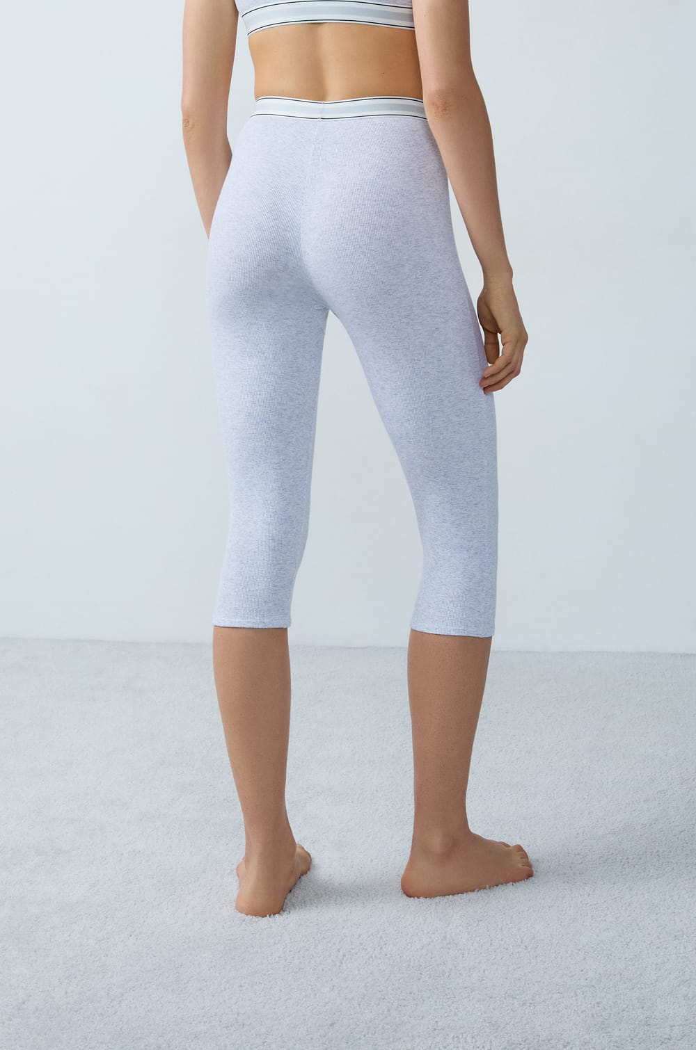 Ribbed cotton cycling shorts;${refinementColor}