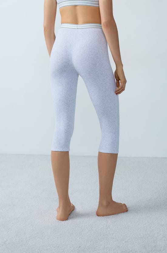 Ribbed cotton cycling shorts;${refinementColor}