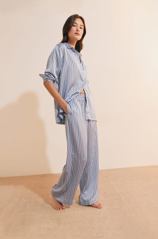 Pantalon de pyjama &agrave; rayures;${refinementColor}