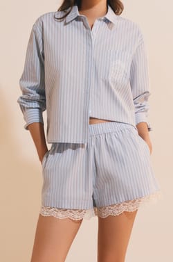 Short de pyjama &agrave; rayures;${refinementColor}