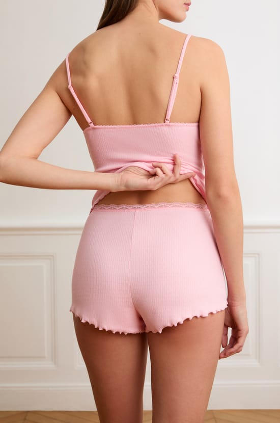 Shorts aus Pointelle-Baumwolle;${refinementColor}