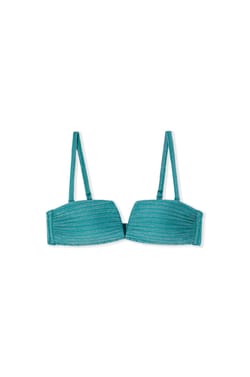 Strapless Sequined Bikini Top with Removable Straps;${refinementColor}