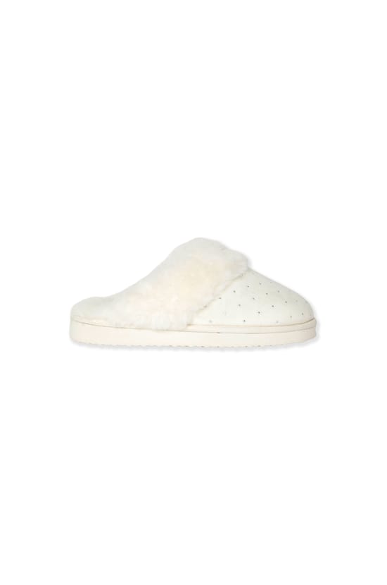 Chaussons mules avec strass;${refinementColor}