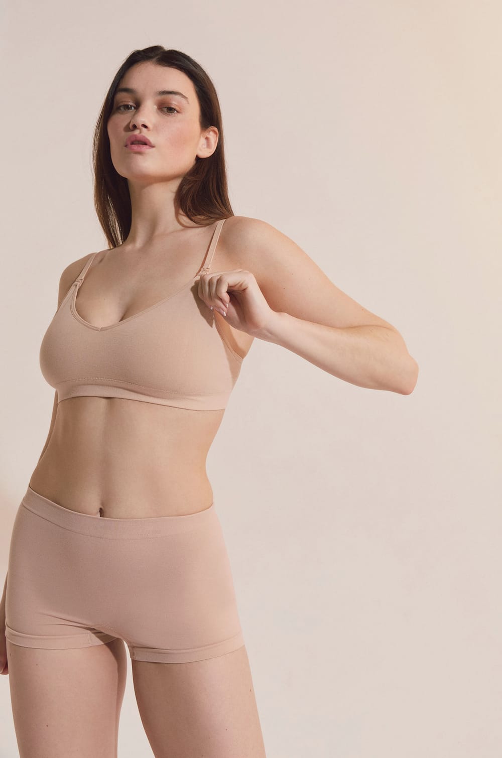 Mutterschafts-Bralette aus Bio-Baumwolle mit Still-Clips;${refinementColor}