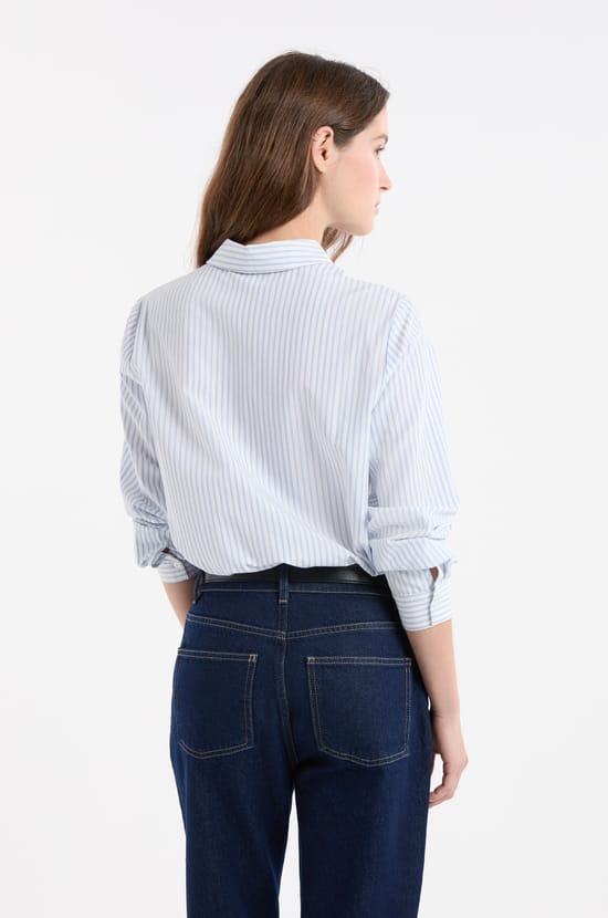 Chemise &agrave; rayures avec coton;${refinementColor}